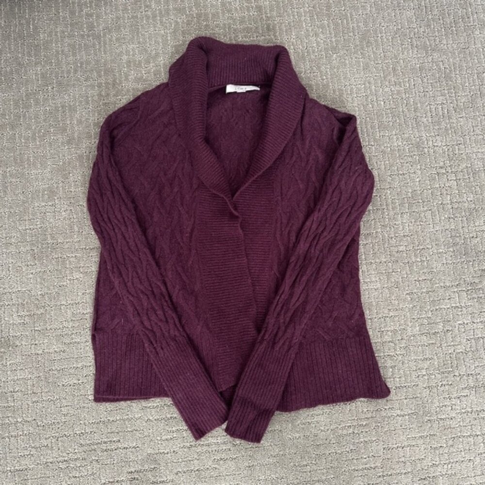 Maroon Loft Open Front Sweater